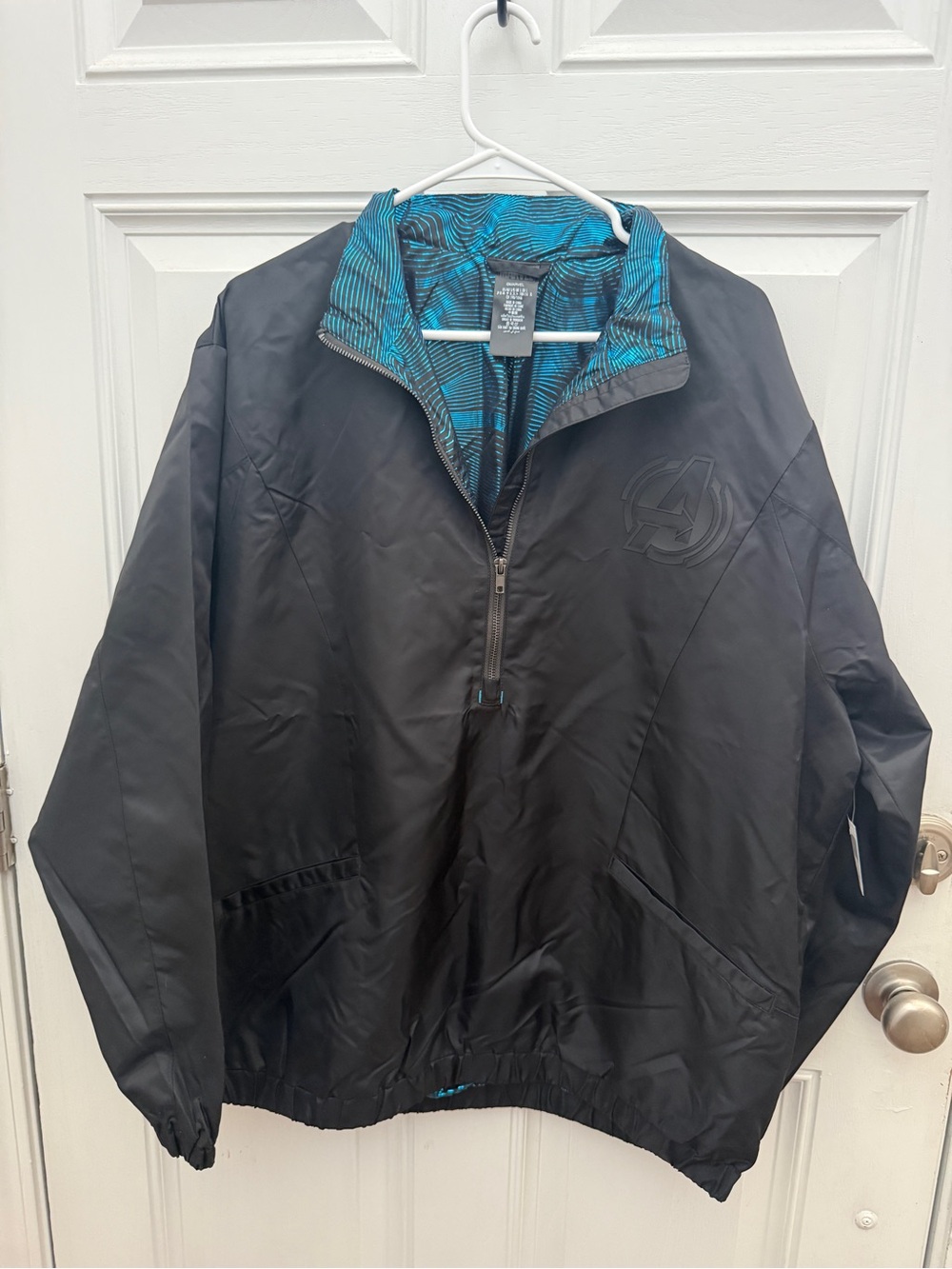 NWT!! Disney / Marvel ~ Avengers Black Weatherproof Rain Jacket ~ Adult Lg